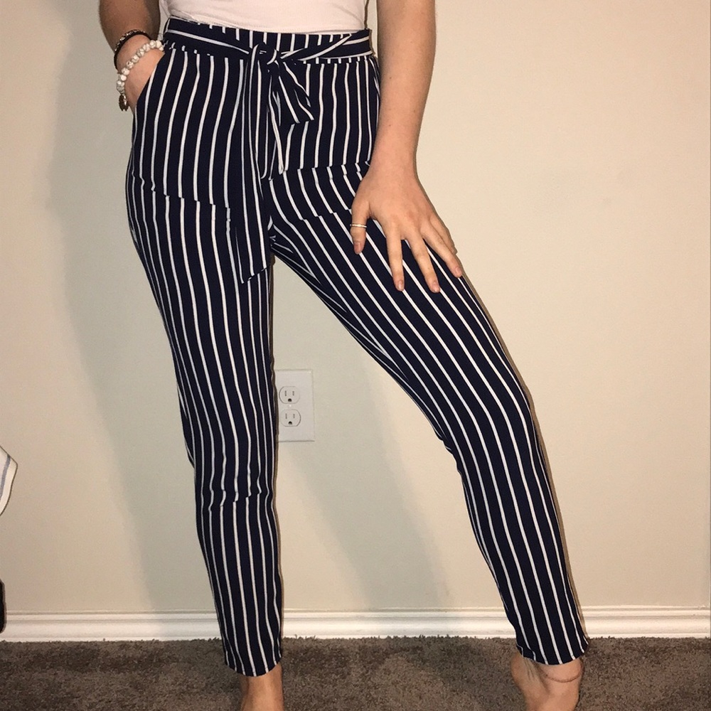 Agaci striped pants paper bag style